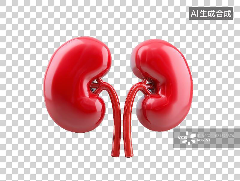 【AI数字艺术】卡通肾脏器官模型图片素材