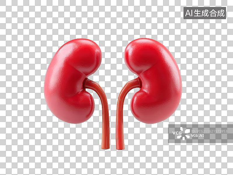 【AI数字艺术】卡通肾脏器官模型图片素材
