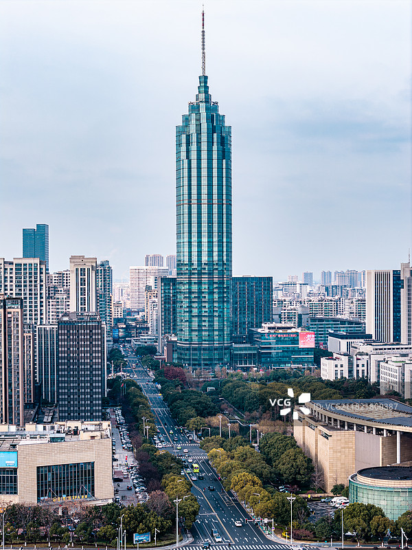 江苏常州市新北区万豪酒店城市地标建筑航拍图片素材