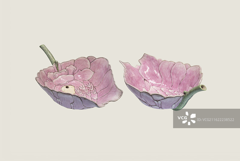 广西博物馆藏清光绪年间粉彩荷花秋操杯图片素材