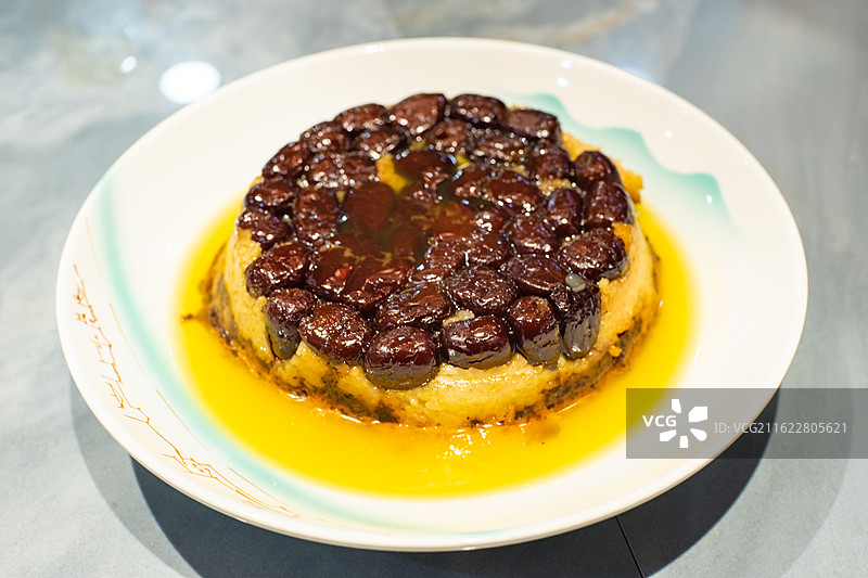 中国饮食产业拍摄主题，桌子餐桌上一份红色紫米糯米红米南瓜米饭主食，室内无人图像摄影图片素材