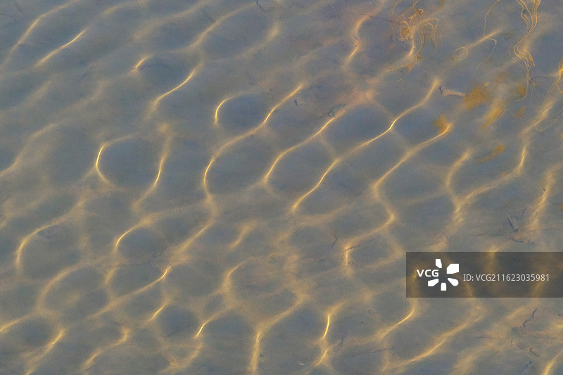 阳光照耀虾的清澈河水。水波纹波光粼粼背景图壁纸图片素材