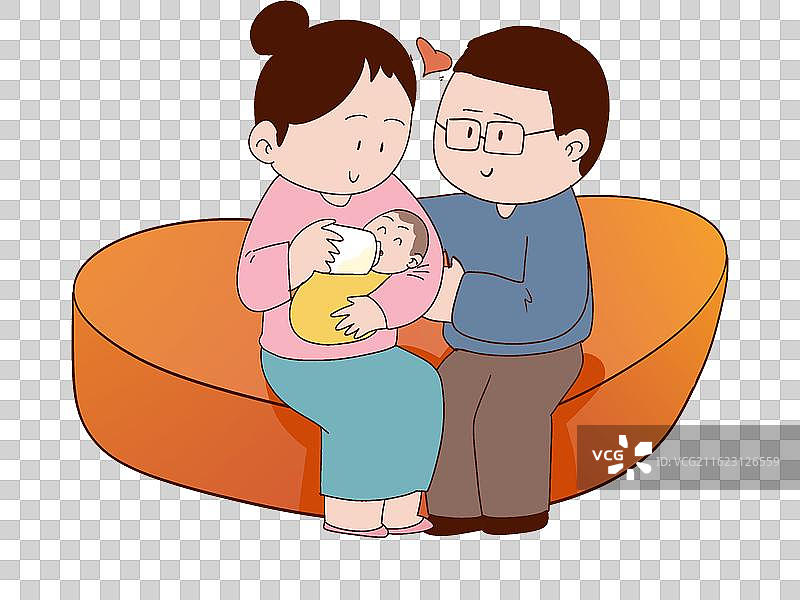 新手父母给小婴儿喂奶图片素材