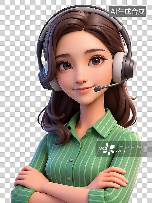 【AI数字艺术】3D女性的风采—客服图片素材