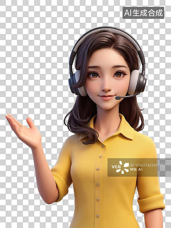 【AI数字艺术】3D女性的风采—客服图片素材