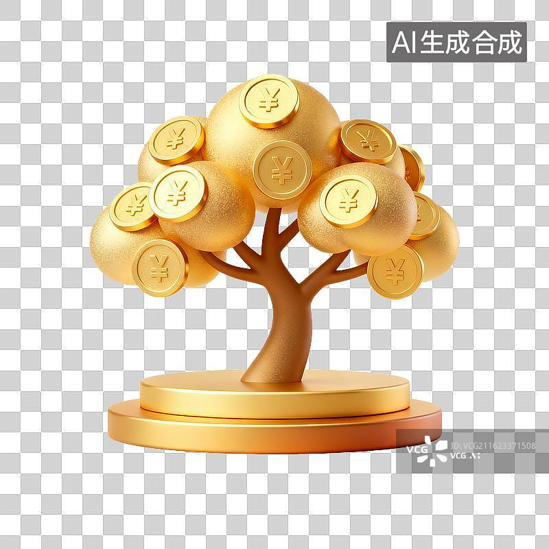 【AI数字艺术】一棵摇钱树图片素材
