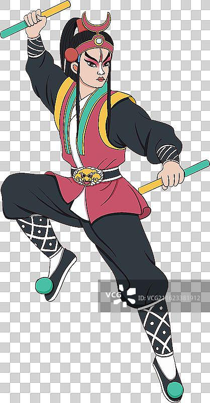 潮汕普宁英歌舞人物行者武松国潮插画图片素材
