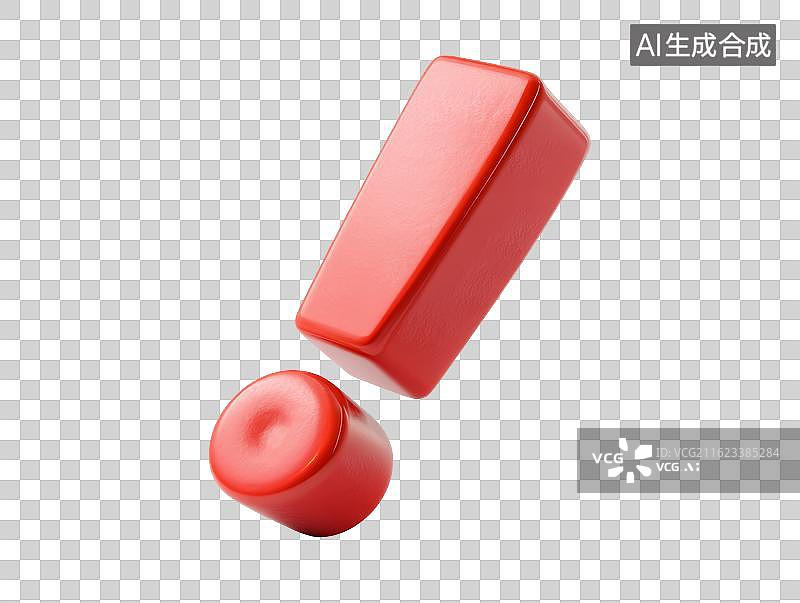 【AI数字艺术】红色感叹号标志特写图片素材