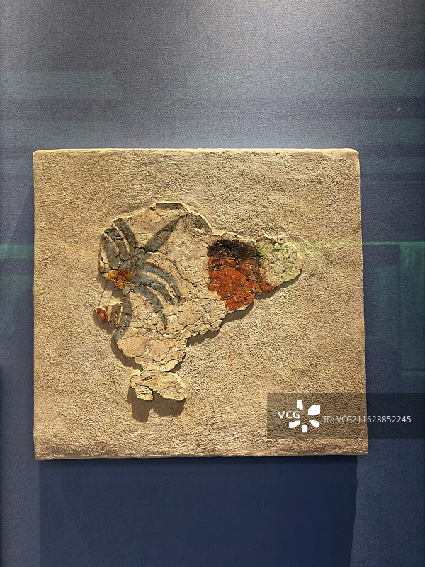 杭州良渚博物院“古希腊的旅程”特展展出基克拉迪文明中期“非洲人”壁画残片图片素材