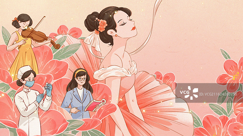 38妇女节插画图片素材
