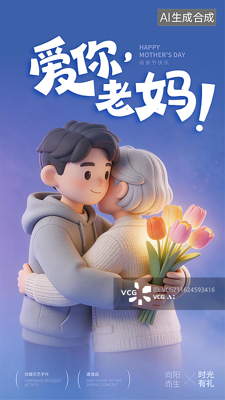 【AI数字艺术】母亲节活动海报背景模板图片素材