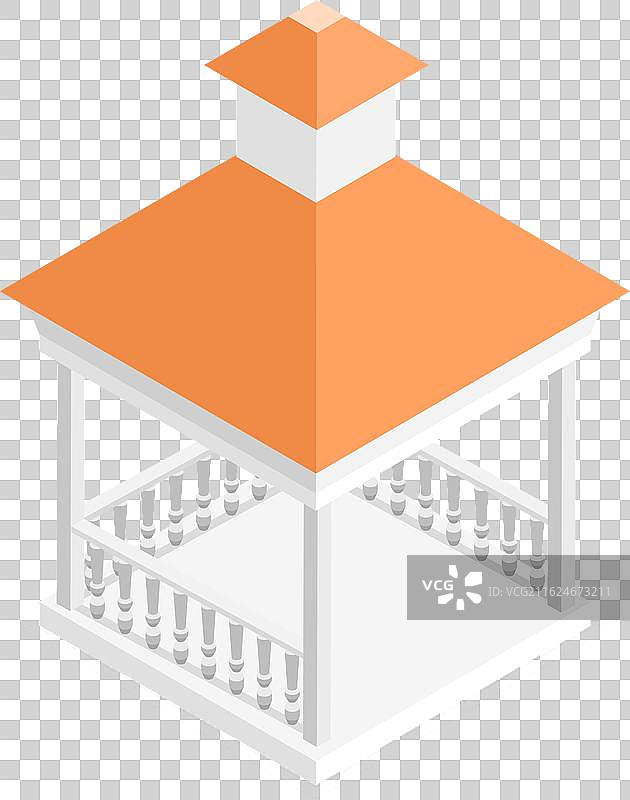 3D等距平面图，包含凉亭或图片素材