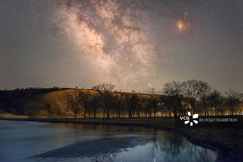 丰宁滦河边星空图图片素材