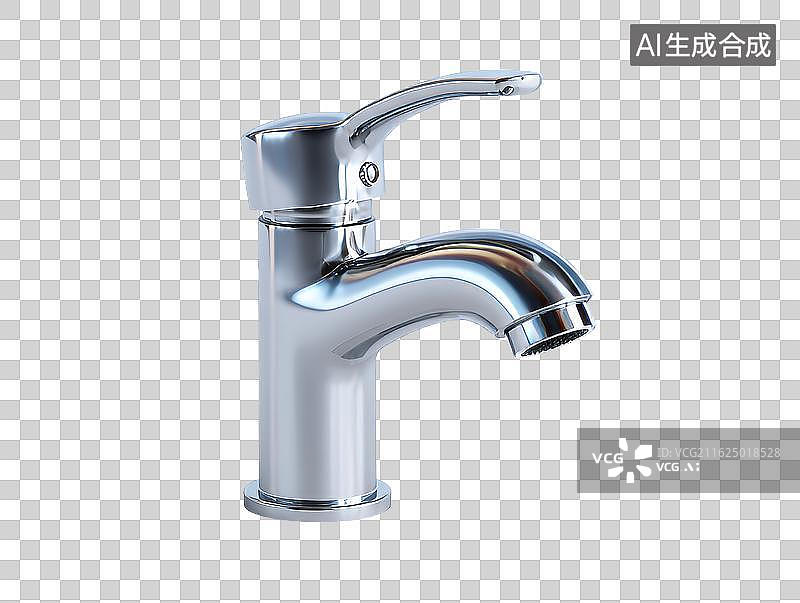 【AI数字艺术】银色金属水龙头特写图片素材