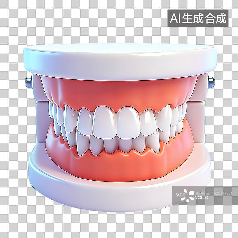 【AI数字艺术】3D渲染牙齿模型立体插画素材图片素材
