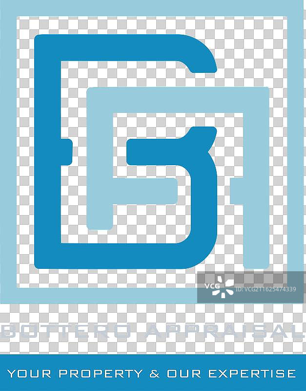 字母b和a的现代蓝色标志设计图片素材