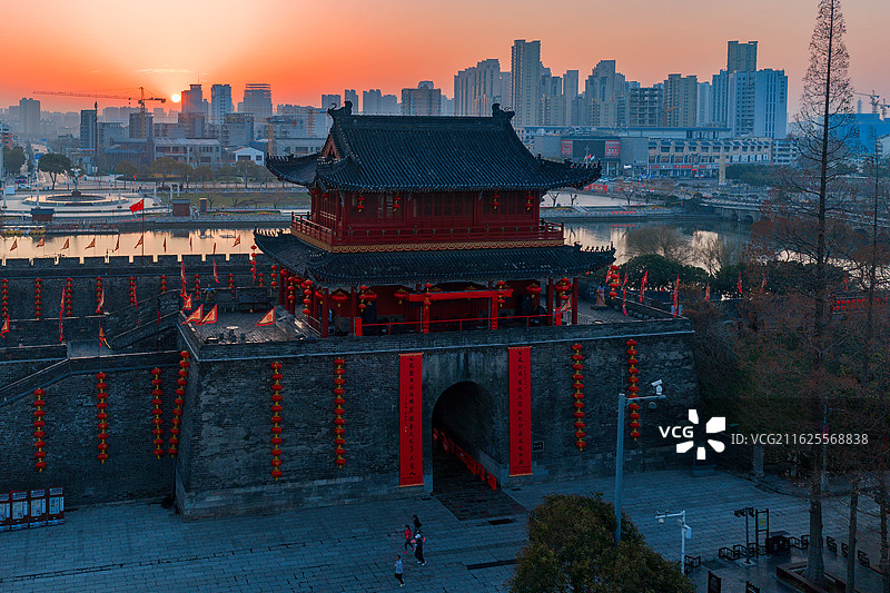 荆州古城宾阳楼图片素材