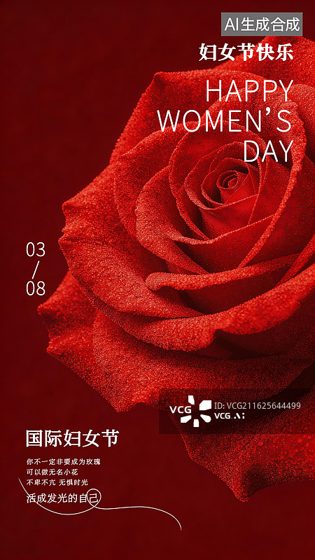 【AI数字艺术】38三八妇女节颗粒粒子科技发光玫瑰花海报图片素材