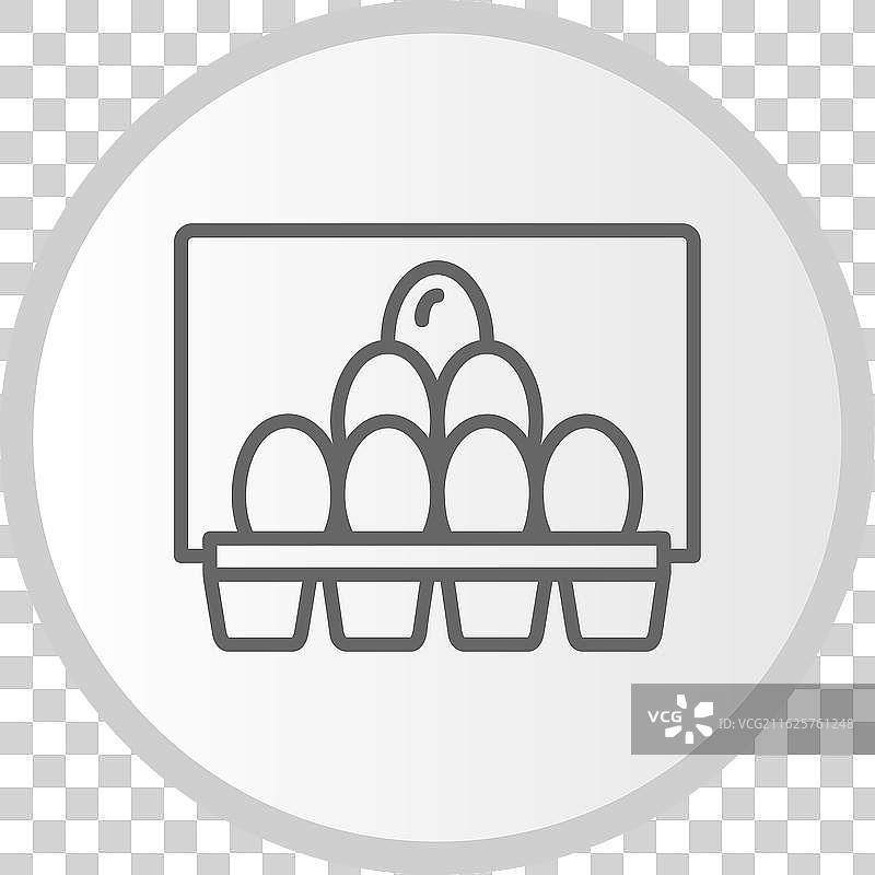 鸡蛋盒线条圆形灰色图标图片素材