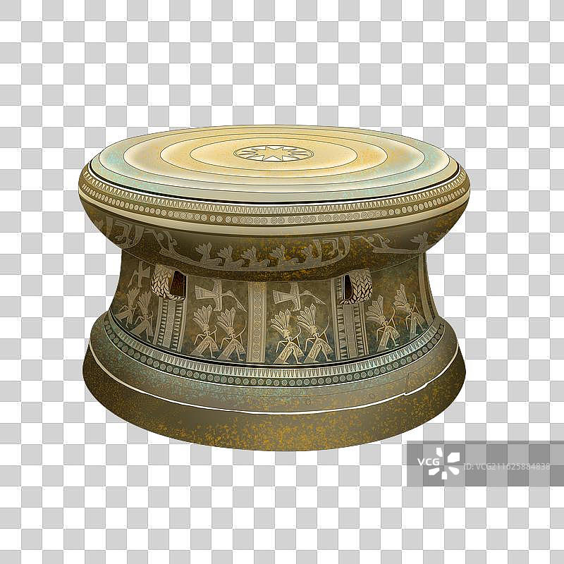 翔鹭纹铜鼓图片素材