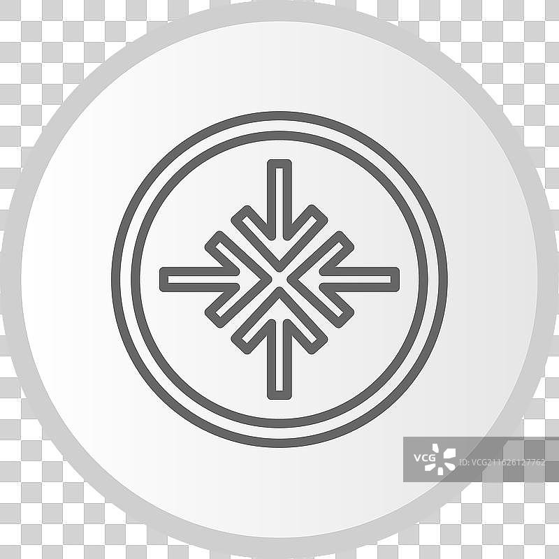 收缩箭头线条灰色图标图片素材