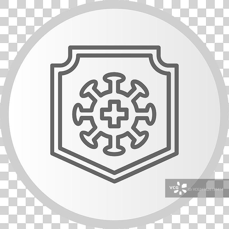工作安全线条圆形灰色图标图片素材