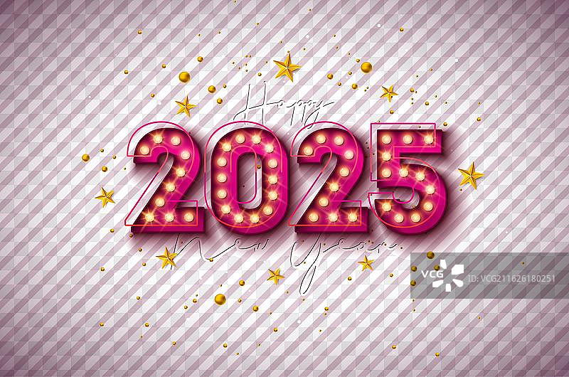 2025 喜迎新年，闪耀3D效果图片素材