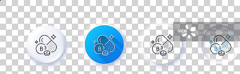 维生素B3线条图标 烟酸 食物 营养素 标志图片素材