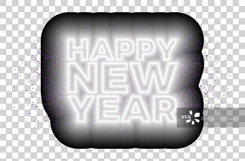 新年快乐，霓虹闪耀图片素材