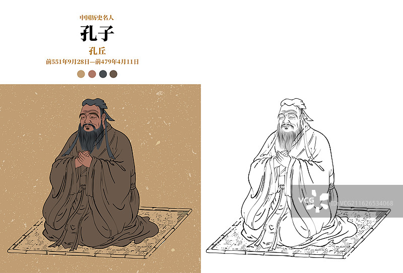 中国历史名人-孔子图片素材