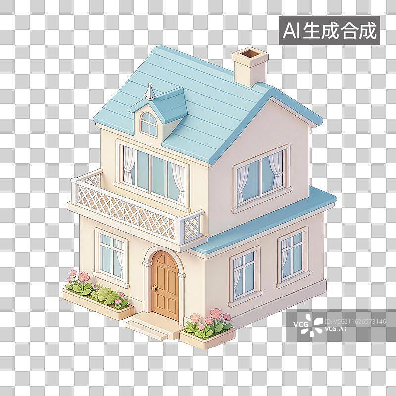 【AI数字艺术】房屋建筑插画图片素材