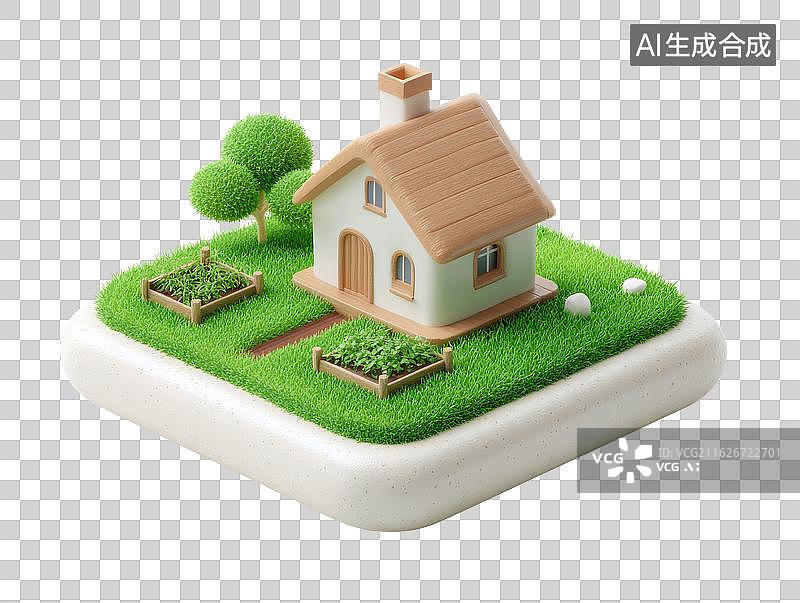 【AI数字艺术】微型房屋模型景观图片素材