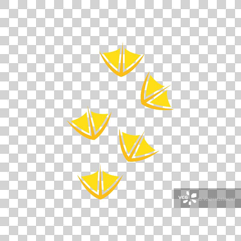 黄色小鸭脚印图片素材