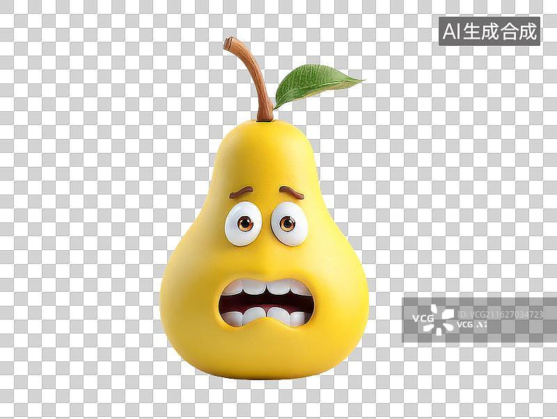 【AI数字艺术】卡通梨子表情惊讶图片素材