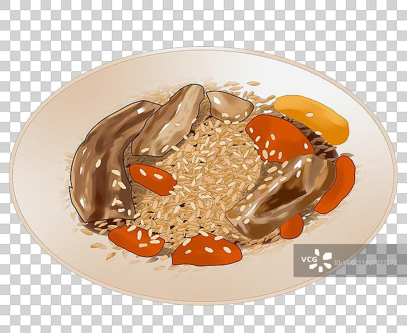 新疆乌鲁木齐美食食物食材饮食健康地道正宗风味地方特色手抓饭炒饭插画图片素材