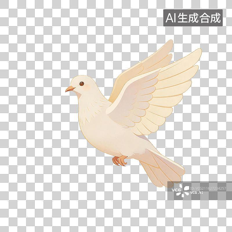 【AI数字艺术】白鸽插画图片素材