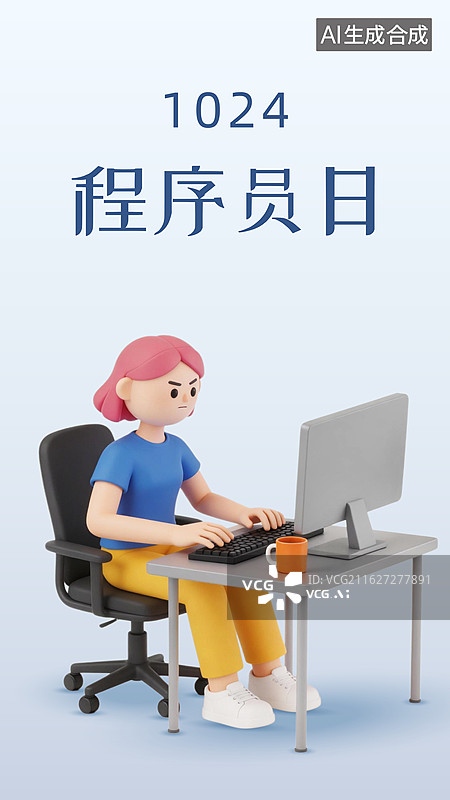 【AI数字艺术】10.24程序员日插画海报格式设计模板图片素材