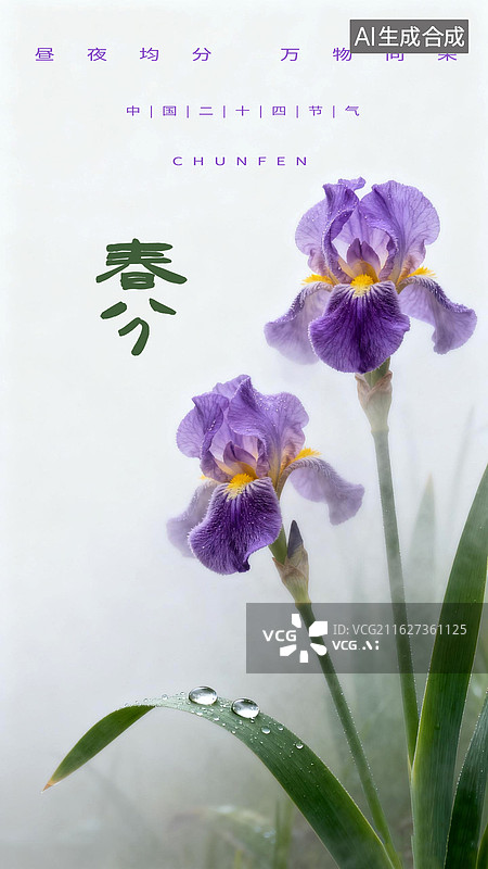 【AI数字艺术】二十四节气春分国潮海报模板图片素材