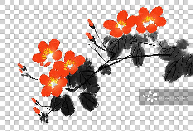 花 花朵 花卉 凌霄花 元素 点缀 插画 设计图片素材