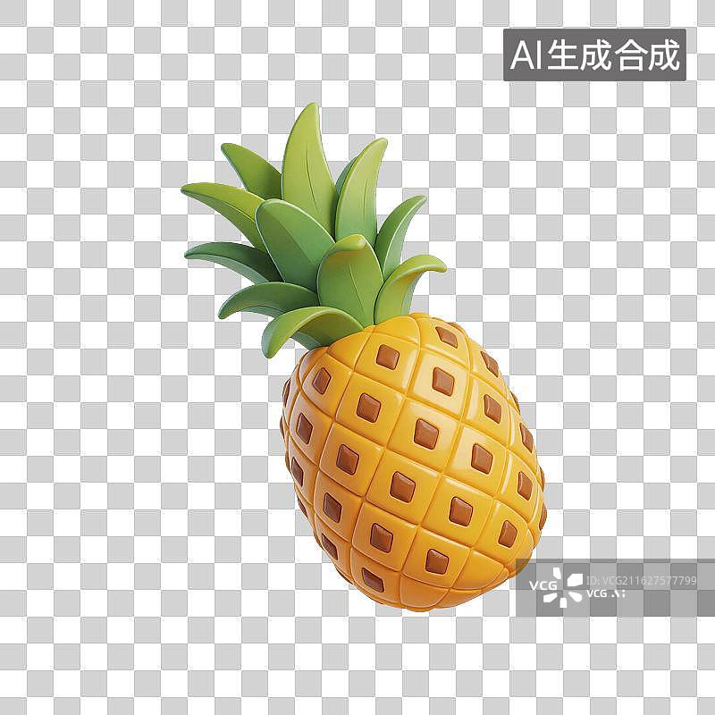 【AI数字艺术】菠萝水果插画图片素材