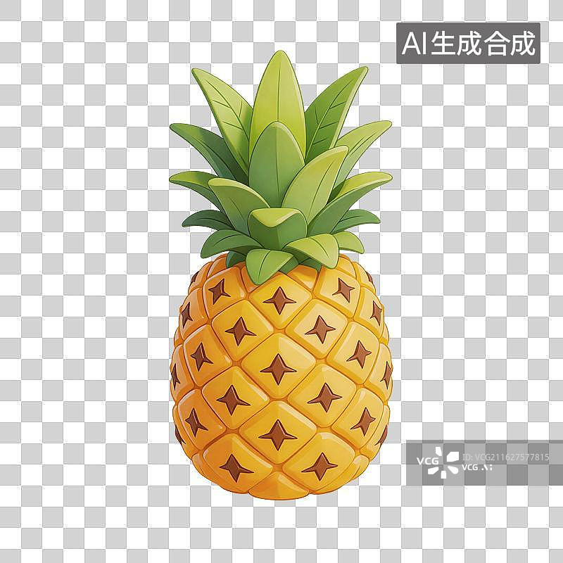 【AI数字艺术】菠萝水果插画图片素材