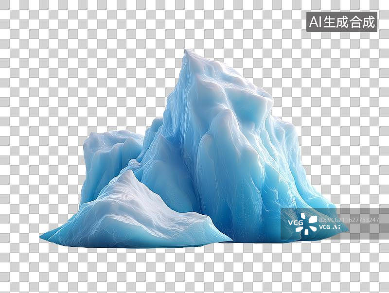 【AI数字艺术】蓝色冰山特写图片素材