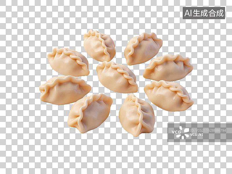 【AI数字艺术】排列整齐的未煮饺子图片素材