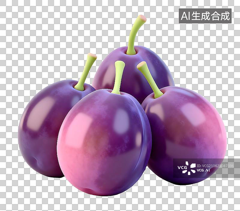 【AI数字艺术】AIGC：3D西梅水果图片素材