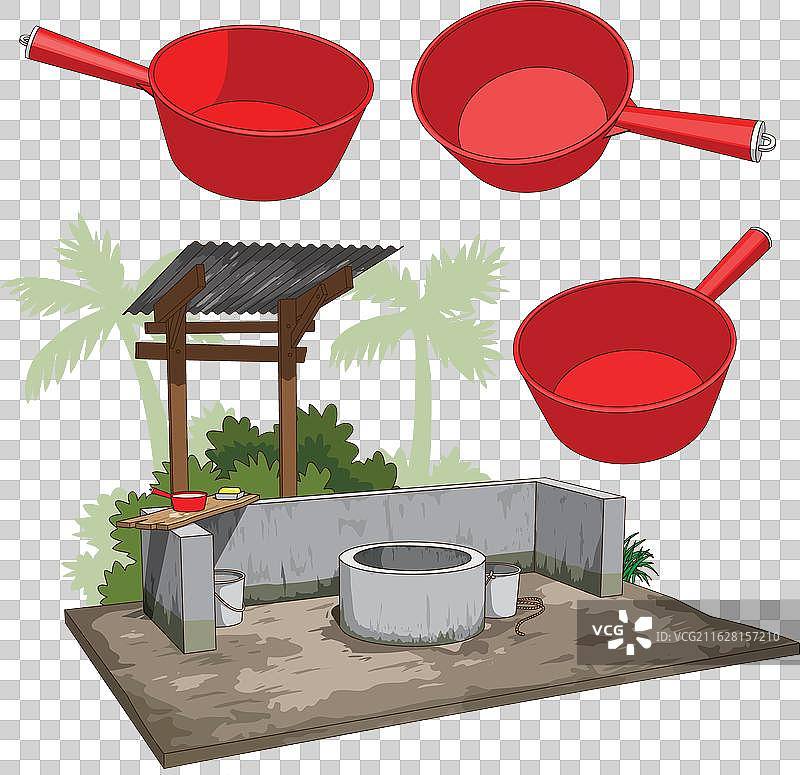 红色塑料勺子图片素材