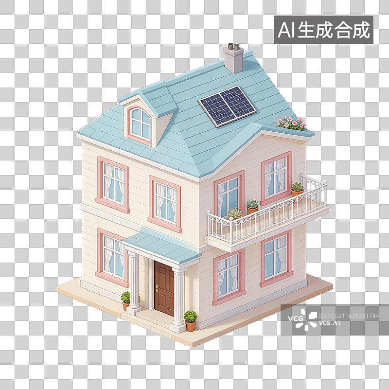 【AI数字艺术】房屋建筑插画图片素材