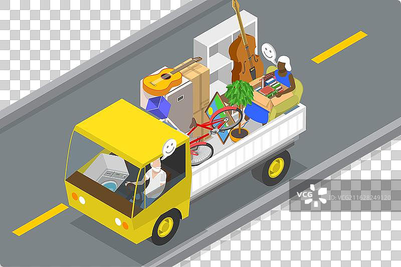 3D等距视角下的移动示意图图片素材