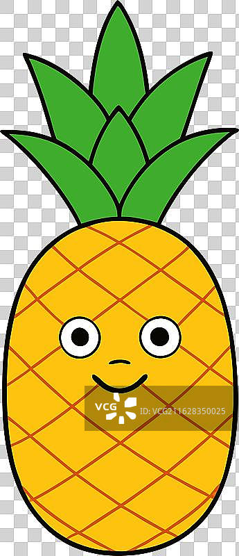 创意菠萝剪贴画集图片素材