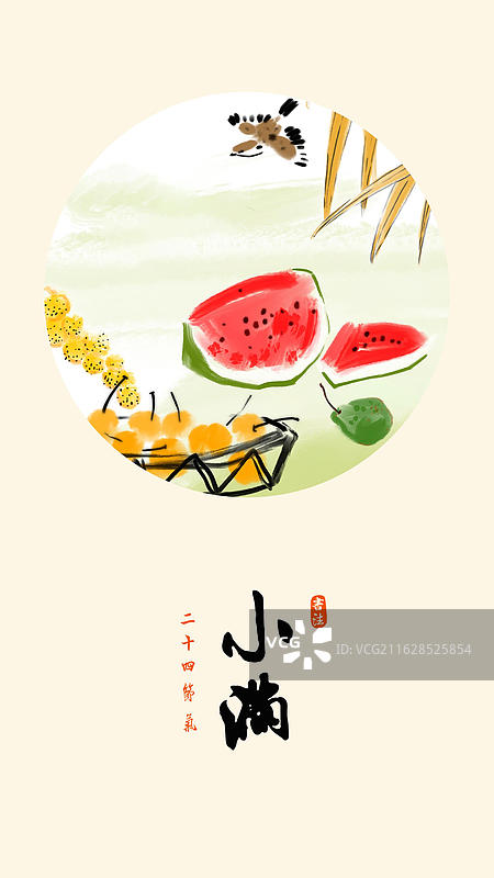 夏天 西瓜 梨 水果 小满图片素材