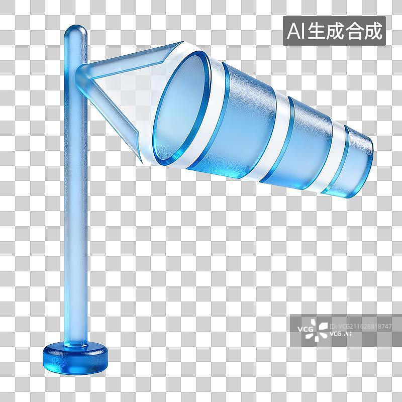 【AI数字艺术】蓝色风向标指示风向图片素材